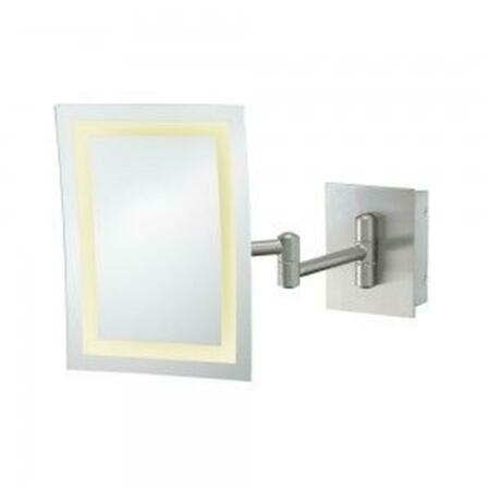 APTATIONS Single-Sided LED Square Wall Mirror - Rechargeable, Polished Nickel 913-55-83